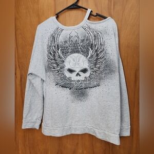 Off shoulder harley sweater